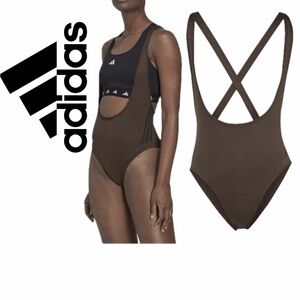 Adidas Aeroready Leotard Trainning Suit Espresso One-Piece Sz Xl Athletic Core